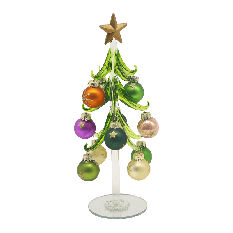 10×25 cm og 10×30 cm Festlig glass juletre utsmykket med dekorative kuler alternativer