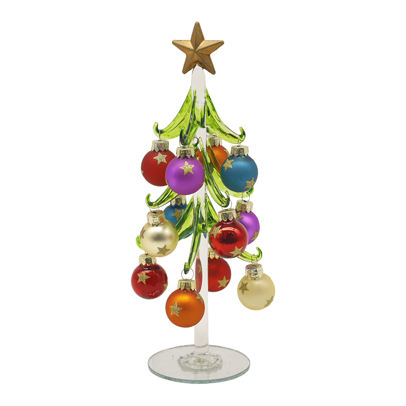 10×25 cm og 10×30 cm Festlig glass juletre utsmykket med dekorative kuler alternativer