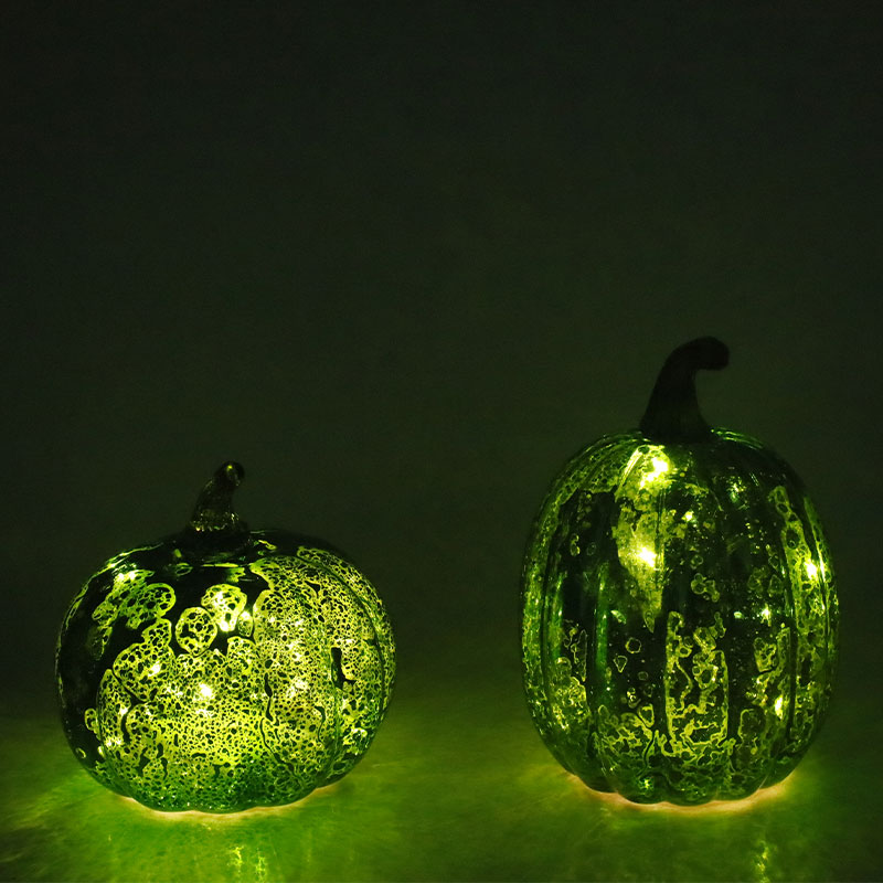 12 * 15 cm Halloween LED-glass gresskarlampe bordplate ornament