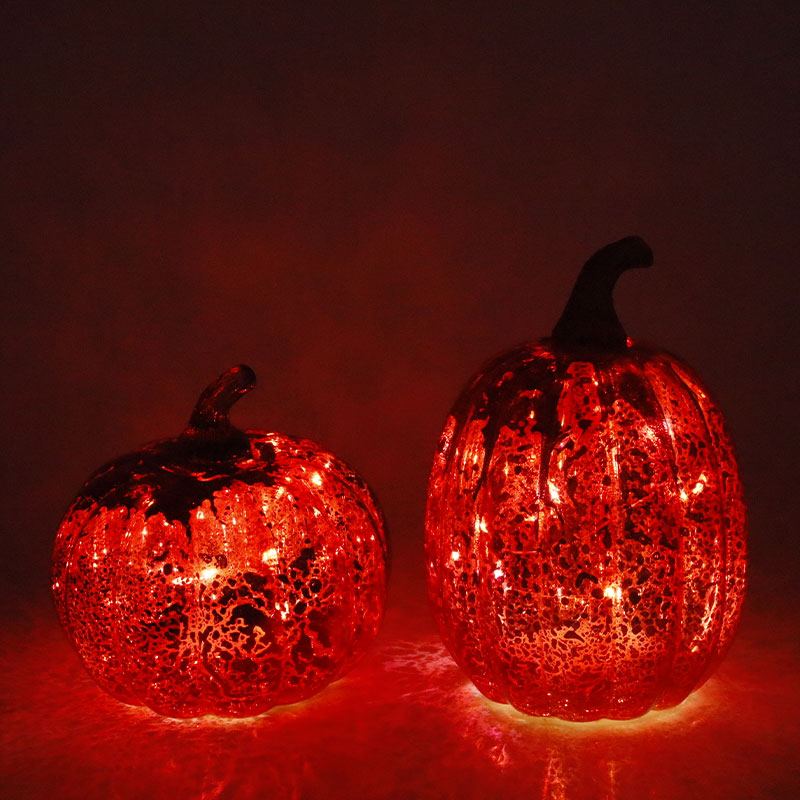 12 * 15 cm Halloween LED-glass gresskarlampe bordplate ornament
