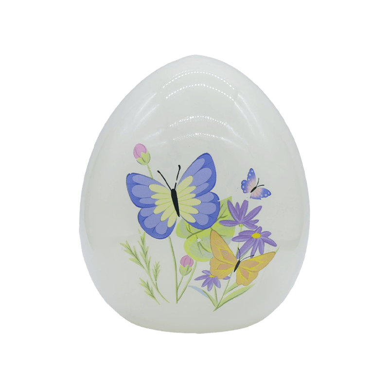9*16cm LED påske håndmalt glass egg ornament
