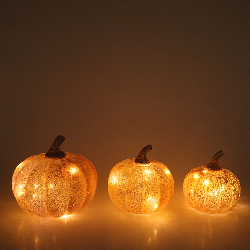 10*11,5 cm & 12*15 cm Halloween LED-glass gresskarlampe Bordpryd