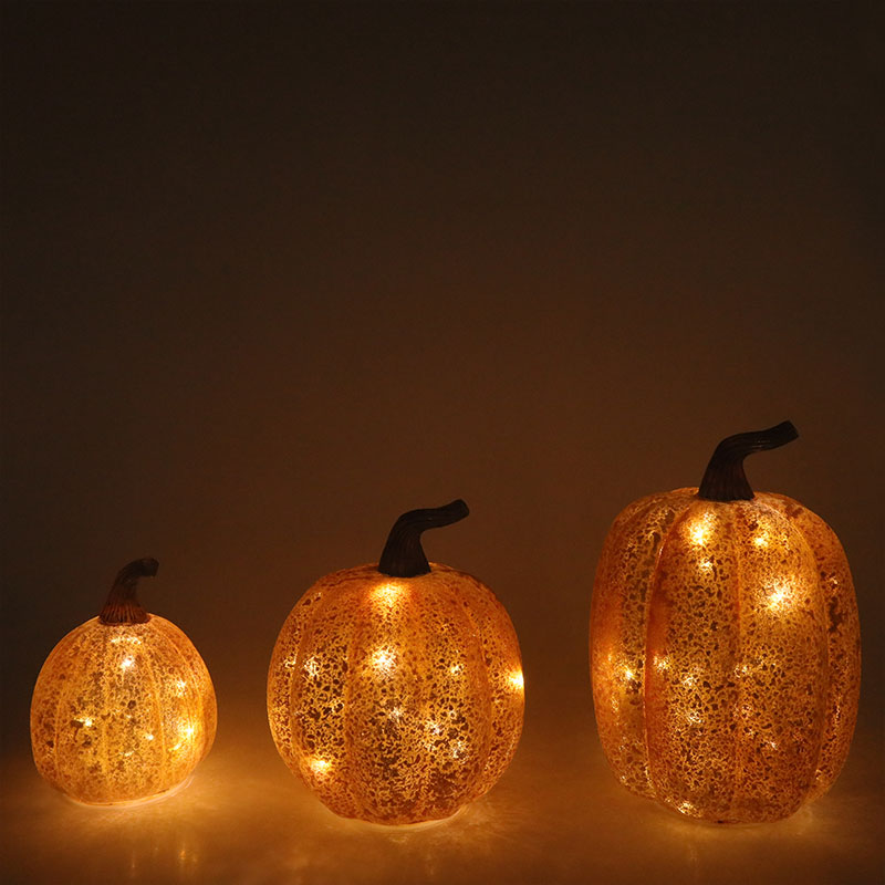 10*11,5 cm & 12*15 cm Halloween LED-glass gresskarlampe Bordpryd